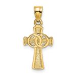 14K Solid Cross with Eternity Rings Cross Charm