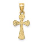 14K Solid Textured Cross Charm - Image 4