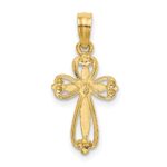 14K Polished and Cut-Out Textured Cross Charm - Image 4