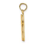 14K 2-D Polished Textured Cross Charm - Image 2
