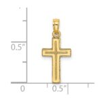 14K 2-D Polished Textured Cross Charm - Image 3