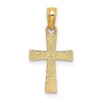 14K Small Textured Cross Charm - Image 4