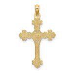 14K Beaded Tip Cross with Heart Center Charm - Image 4