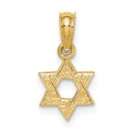 14K Textured Swirl Mini Star Of David Charm