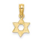 14K Textured Swirl Mini Star Of David Charm - Image 4