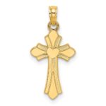 14K Polished Cross with Heart Charm