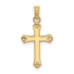 14K 2-D  Polished Cross Charm