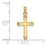 14K 2-D  Polished Cross Charm - Image 3