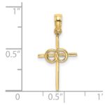 14K Polished Infinity Circles Cross Charm - Image 3