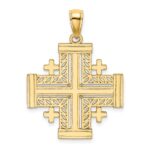 14K Cut-Out Jerusalem Cross Charm