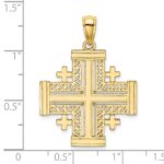 14K Cut-Out Jerusalem Cross Charm - Image 2