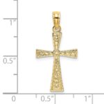 14K Textured Cross with Flared Tips Charm - Image 3