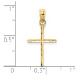 14K Diamond-cut and Polished Cross Charm - Image 3
