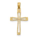 14k Cut-out Cross Pendant - Image 4