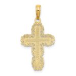 14K Textured with Lace Trim Cross Charm - Image 4