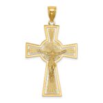 14K Cut-Out Crucifix with Center Circle Charm