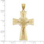 14K Cut-Out Crucifix with Center Circle Charm - Image 3