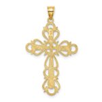 14K Polished Lace Trim Cross Charm - Image 4