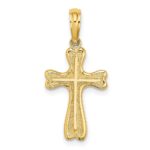 14K Cross with Textured Heart Edges Design Charm