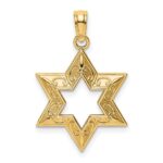 14k Textured Star of David Pendant