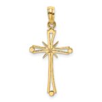 14K Polished with -X- Center Cross Charm