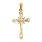 14K Polished with -X- Center Cross Charm - Image 4