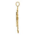 14K Cut-Out Floral Cross Pendant - Image 2