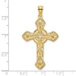 14K Cut-Out Floral Cross Pendant - Image 3
