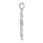 14K White Gold Cross Charm - Image 2