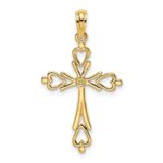 14K Cross Cut-Out with Heart Ends Charm