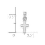14K White Gold 3-D and Polished Mini Cross Charm - Image 3