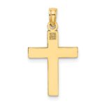 14K Diamond-cut Block Cross  Charm - Image 4