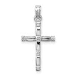14K White Gold 3-D Polished Cross Charm - Image 4