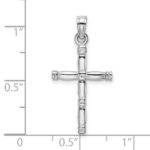 14K White Gold 3-D Polished Cross Charm - Image 3