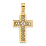 14K Textured Lace Center Cross Charm