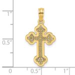 14K Lacey Center Budded Cross Charm - Image 3