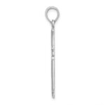 14K White Gold Cross with Starburst Center Charm - Image 2