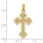 14K Lacey Center Budded Cross Charm - Image 3