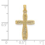 14K Cross with Filigree Center Charm - Image 3