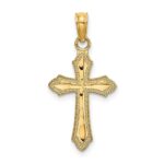 14K Diamond-cut Beaded Edge Cross Charm