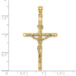 14K Textured Crucifix Charm - Image 3