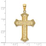 14K 2-D Filigree Center Block Cross Charm - Image 3