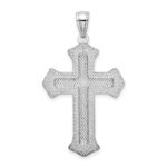 14K White Gold 2-D Filigree Center Block Cross Charm - Image 4