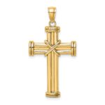 14k Polished -X- Center Cross Pendant