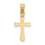 14K Polished Beveled Cross with Round Tips Charm - Image 4
