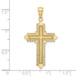 14K Lace Border Cross Charm - Image 3