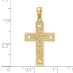 14K  I LOVE JESUS  Cross with Hearts Charm - Image 3