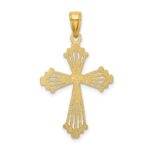 14K Diamond-cut Cut-Out Stripes Cross with Heart Charm - Image 4