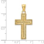 14K Block Cross Charm - Image 3
