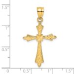 14K Diamond-cut Cross with Fancy Edges Charm - Image 3